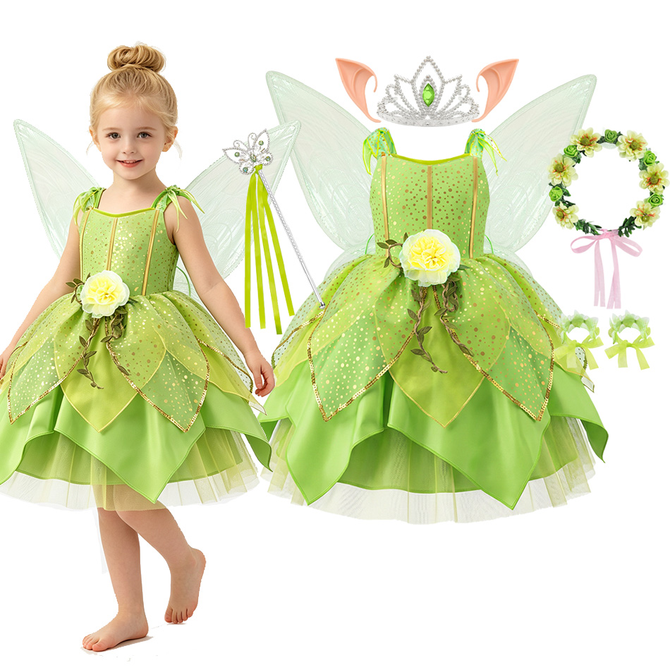 Girls Green Flower Fairy Elf D - Glitter Tablecloth 评论和价格