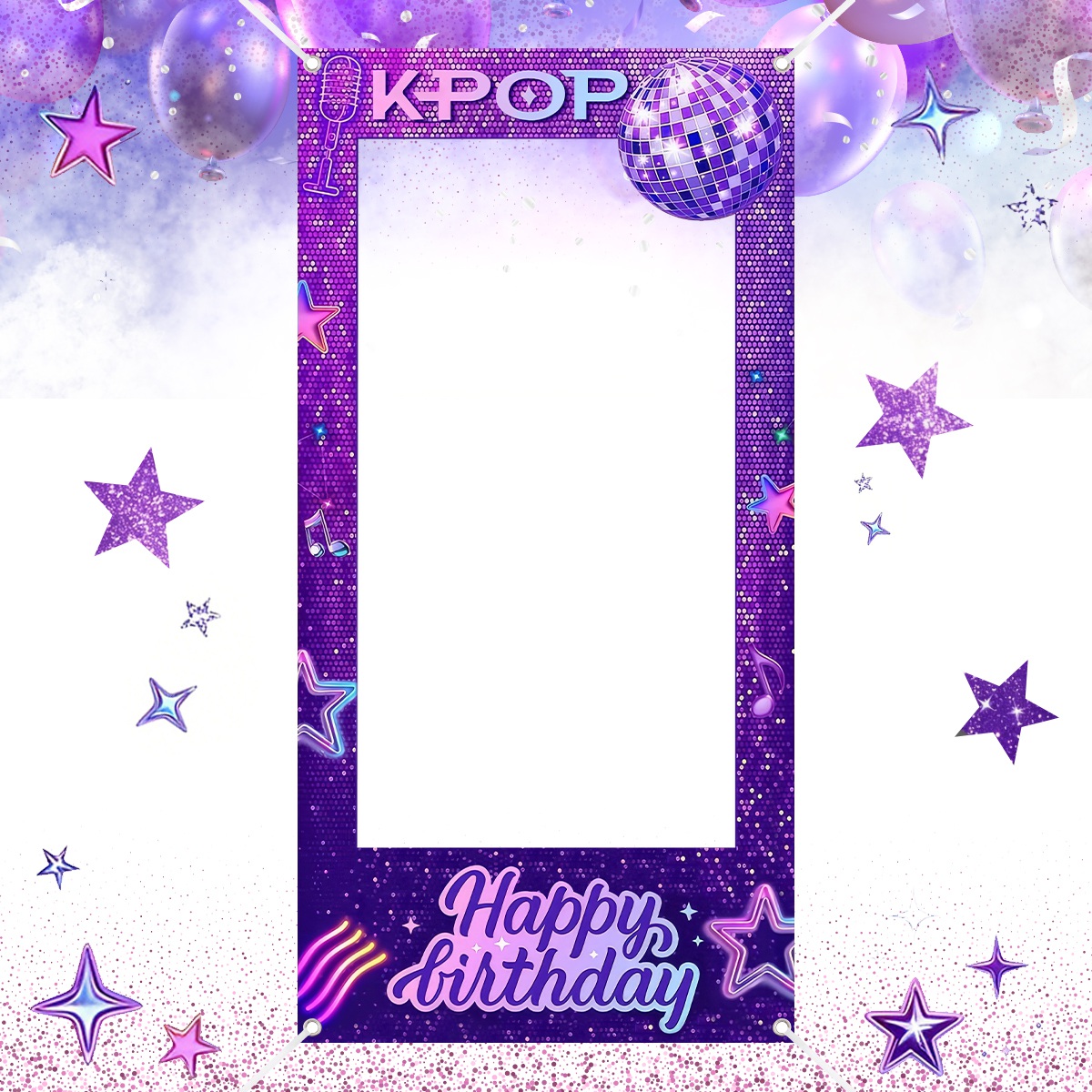 1pc Purple K-POP Photo Frame B - Photo Booth Frame 评论和价格