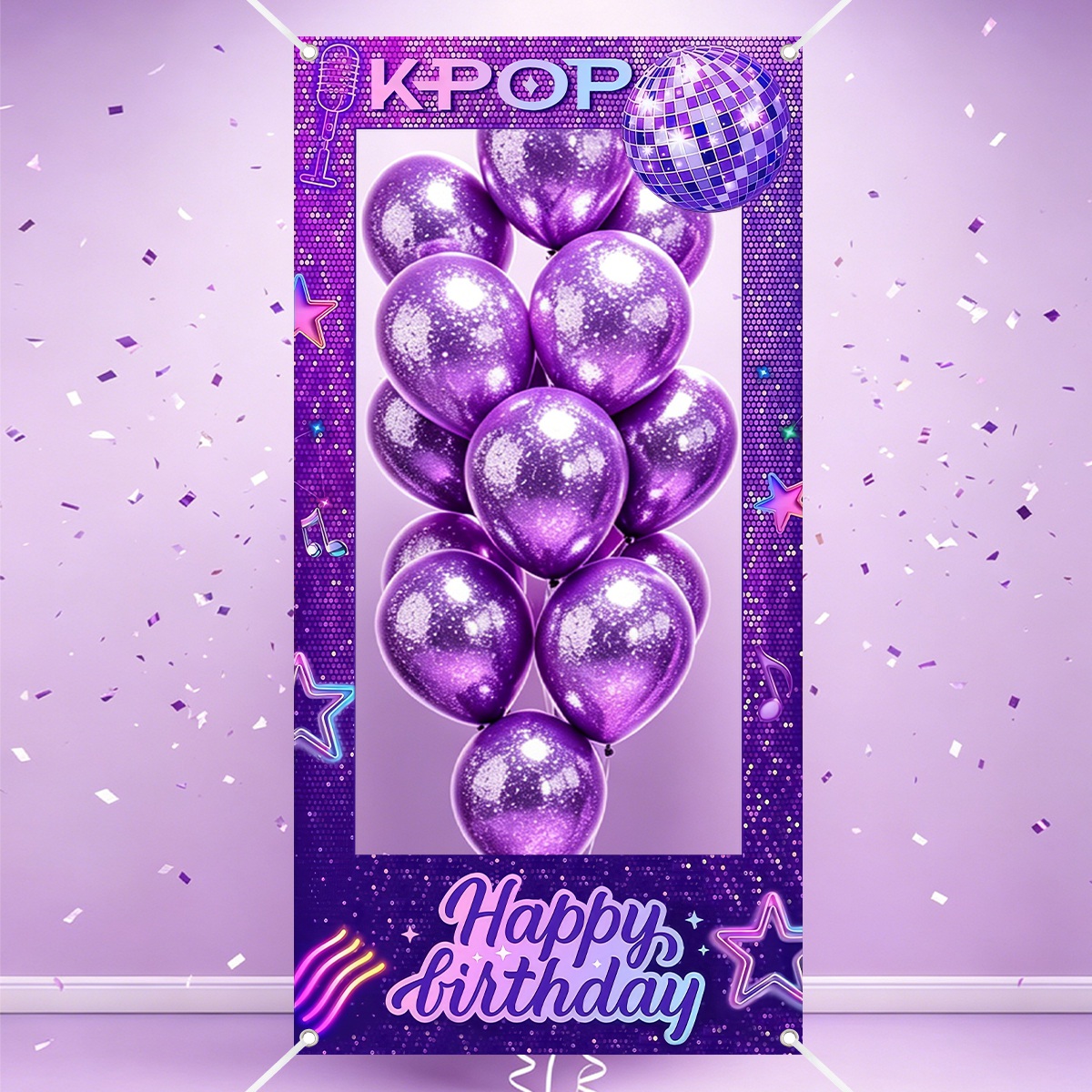 1pc Purple K-POP Photo Frame B - Photo Booth Frame 评论和价格