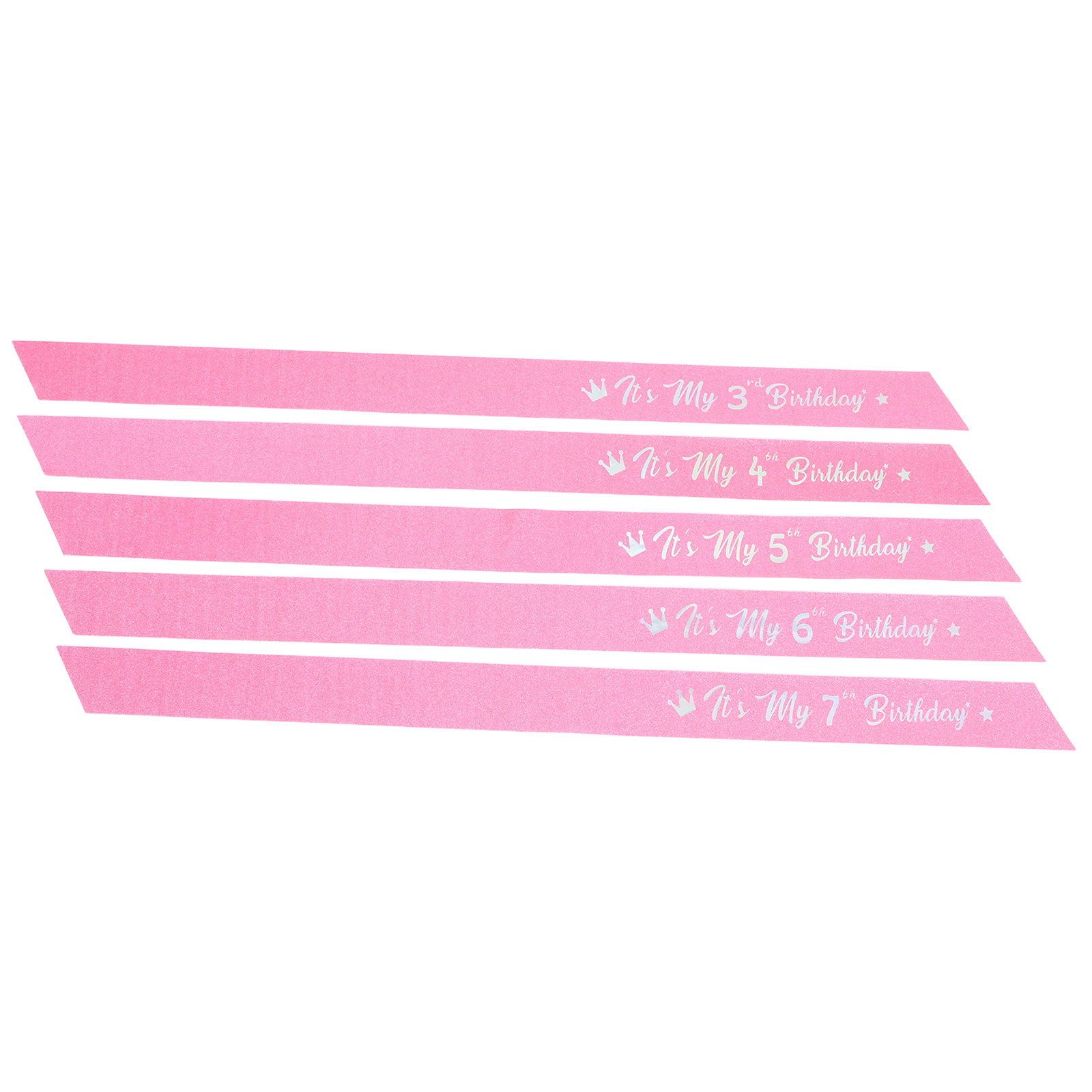 Pink Glitter Birthday Sash 5 P - Birthday Sash Glitter 评论和价格