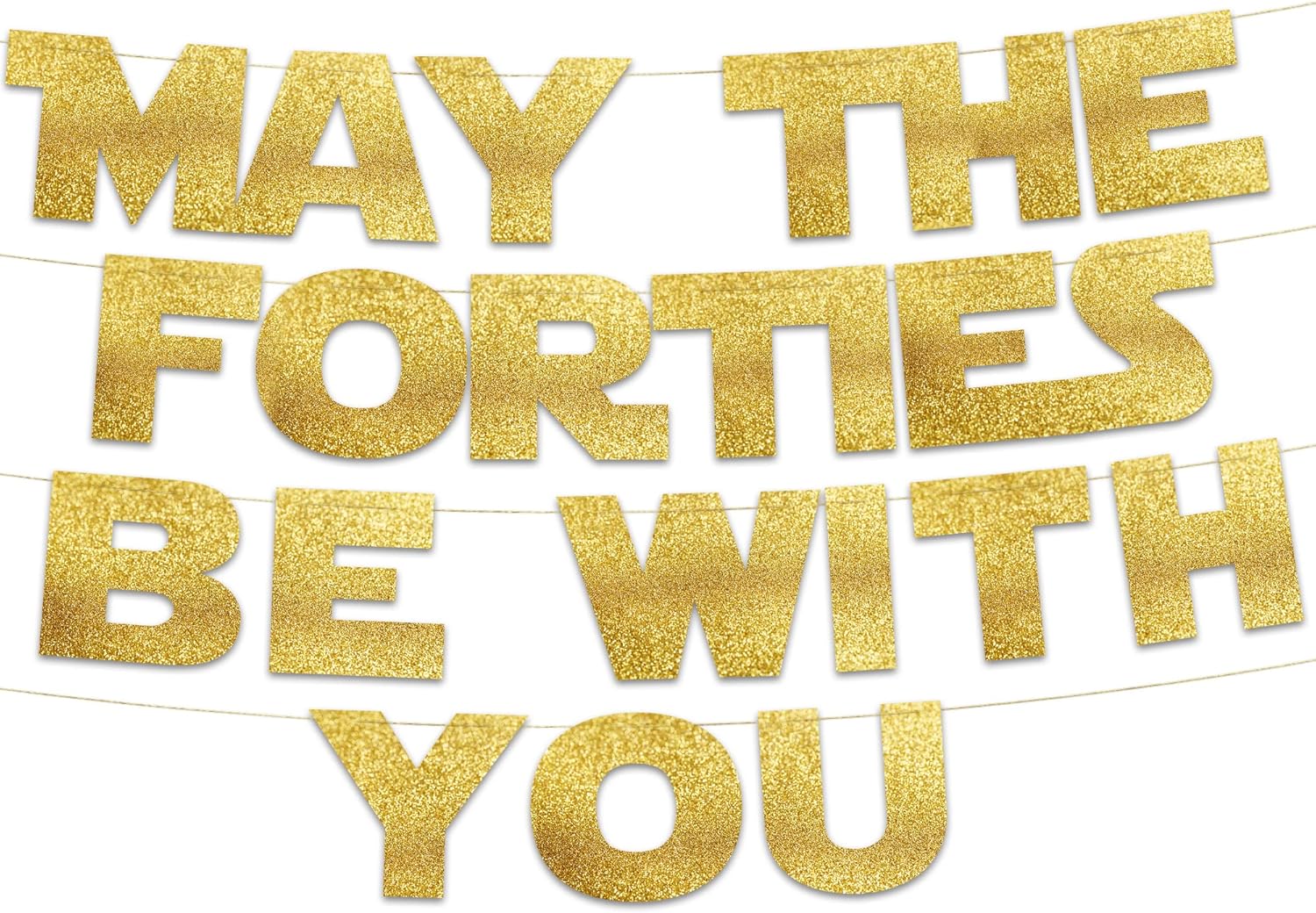 May The Forties Be With You Ba - Party Banner Gold 评论和价格