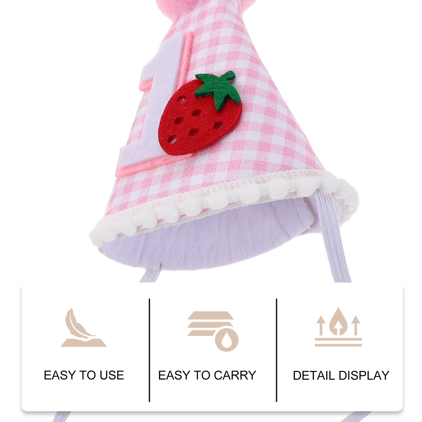 Strawberry Cone Birthday Hat P - Party Hat Cone 评论和价格