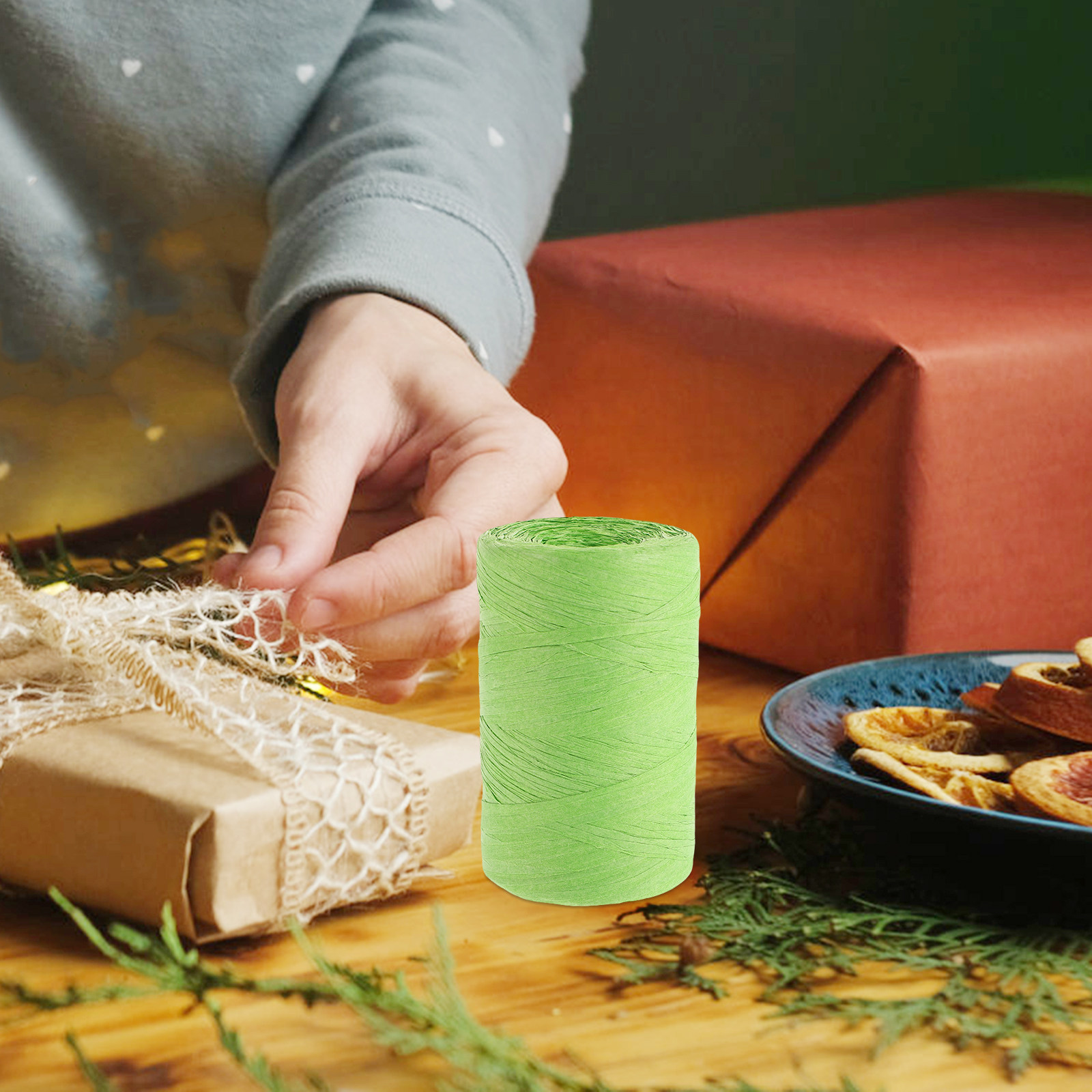 Flat Raffia Paper String Color - Papercraft Supply Ribbon 评论和价格