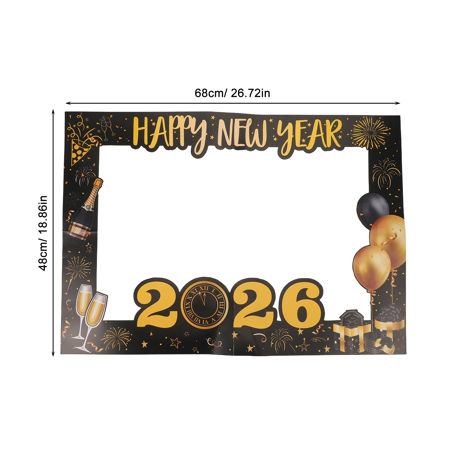 Large Handheld Cardboard New Y - Photo Booth Frame 评论和价格